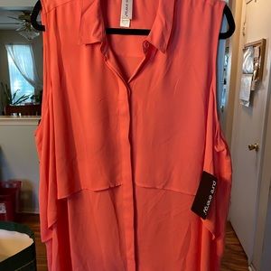 NWT Pure Energy Woven Sleeveless Top Bright Coral Size 3X